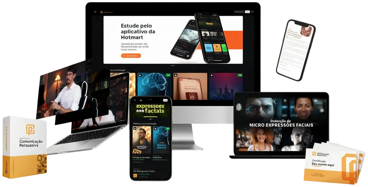 Pacote completo do Protocolo exibido em varios dispositivos: computador, notebooks, celulares, caixa do curso e certificado.